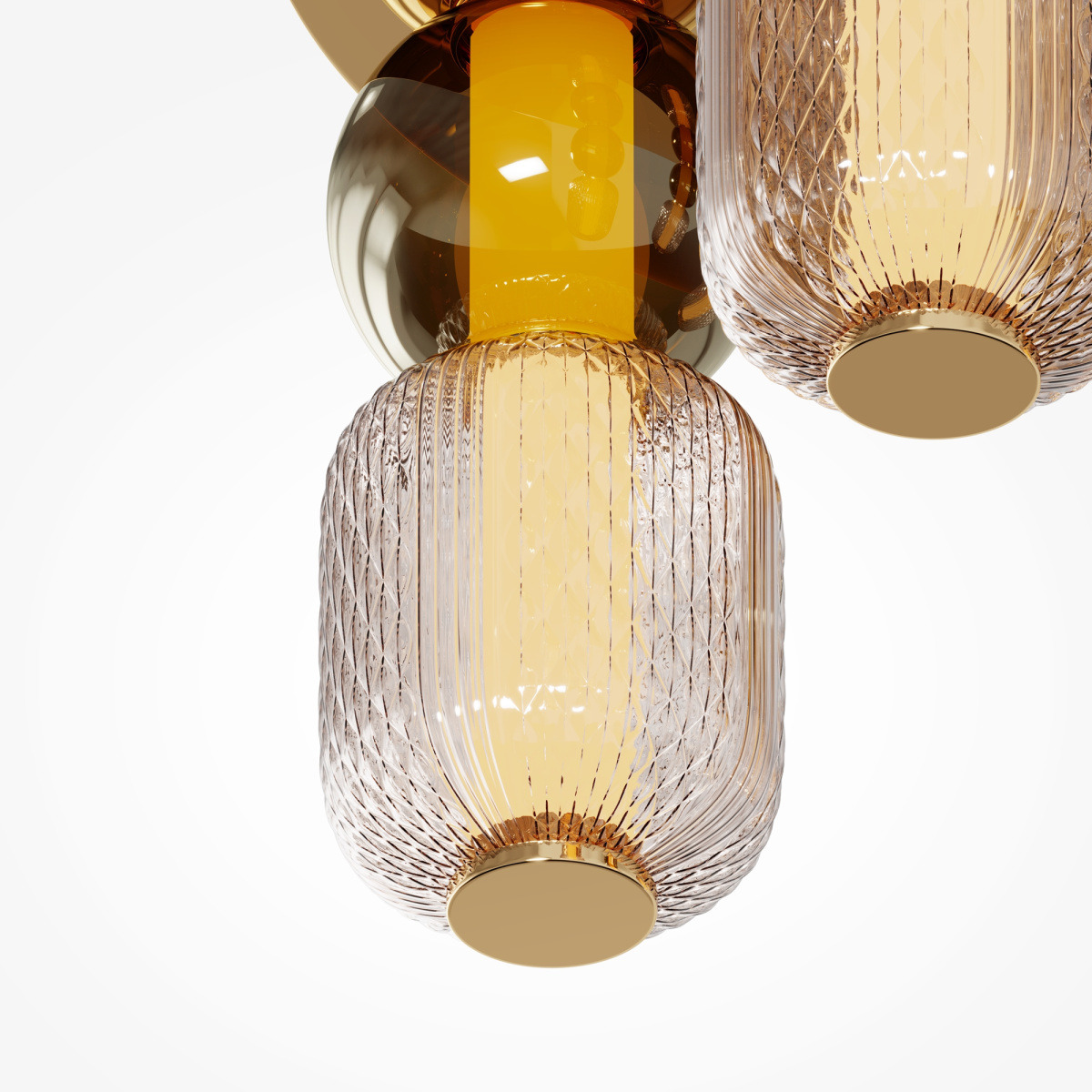 Plafonnier Drop support en métal et abat-jour en verre au design contemporain par Maytoni Plafonnier Drop support en métal et abat-jour en verre au design contemporain par Maytoni