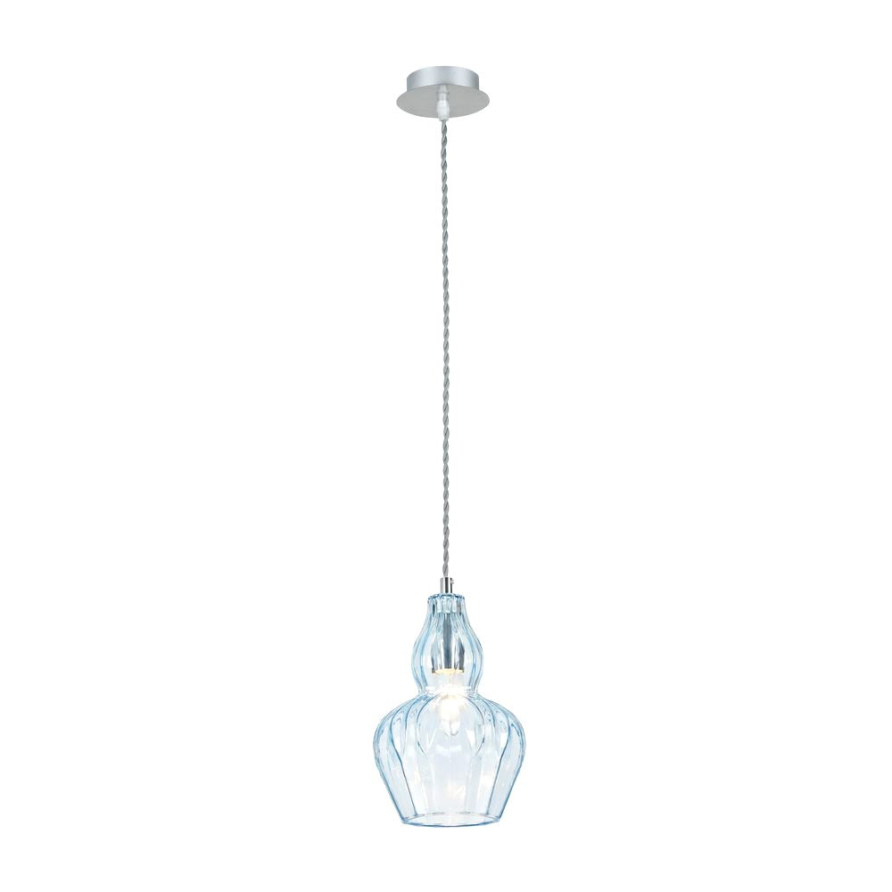 Suspension Eustoma base en métal avec abat-jour en verre gaufré au design contemporain par Maytoni
