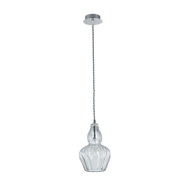 Suspension Eustoma base en métal avec abat-jour en verre gaufré au design contemporain par Maytoni