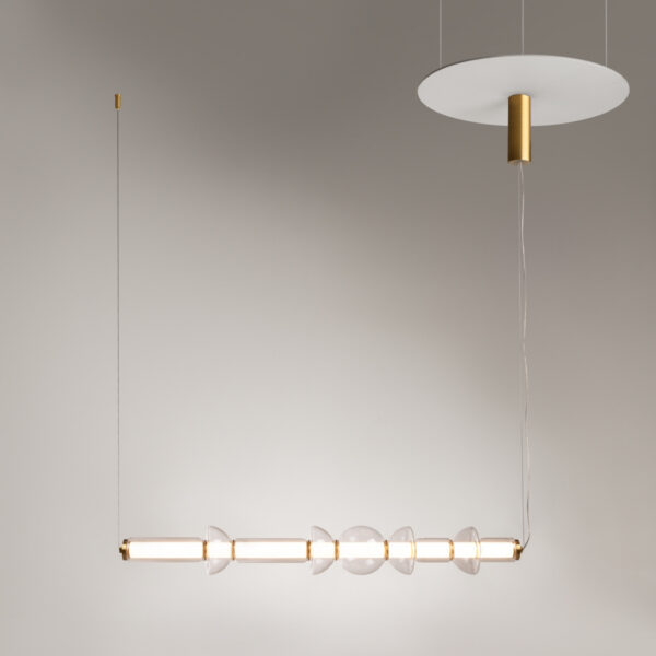 Suspension Cosmo horizontale base en métal avec abat-jour en verre au design contemporain par Maytoni