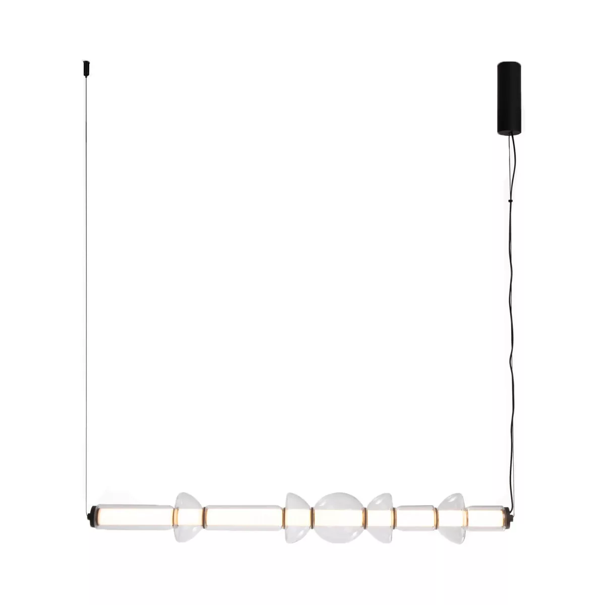 Suspension Cosmo horizontale base en métal avec abat-jour en verre au design contemporain par Maytoni Suspension Cosmo horizontale base en métal avec abat-jour en verre au design contemporain par Maytoni