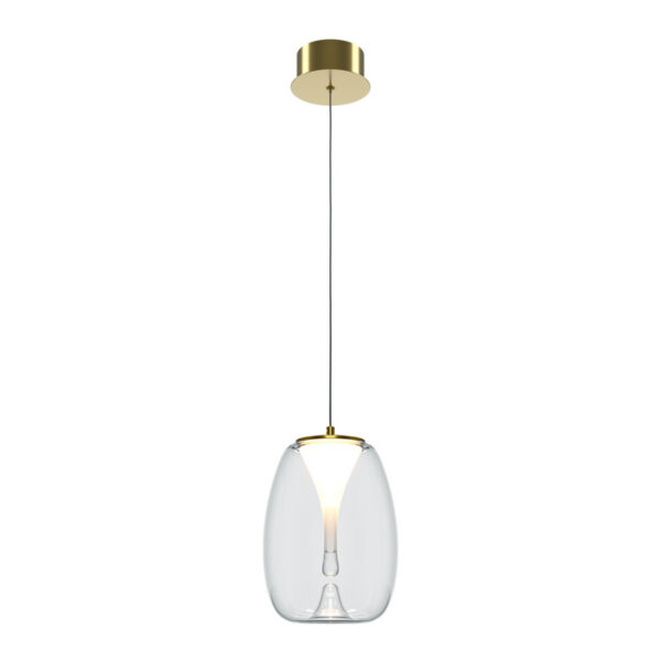 Suspension Splash base en métal avec abat-jour en double verre laconique au design contemporain par Maytoni