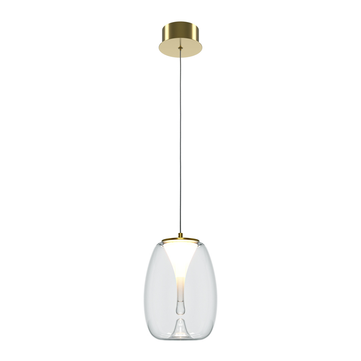 Suspension Splash base en métal avec abat-jour en double verre laconique au design contemporain par Maytoni