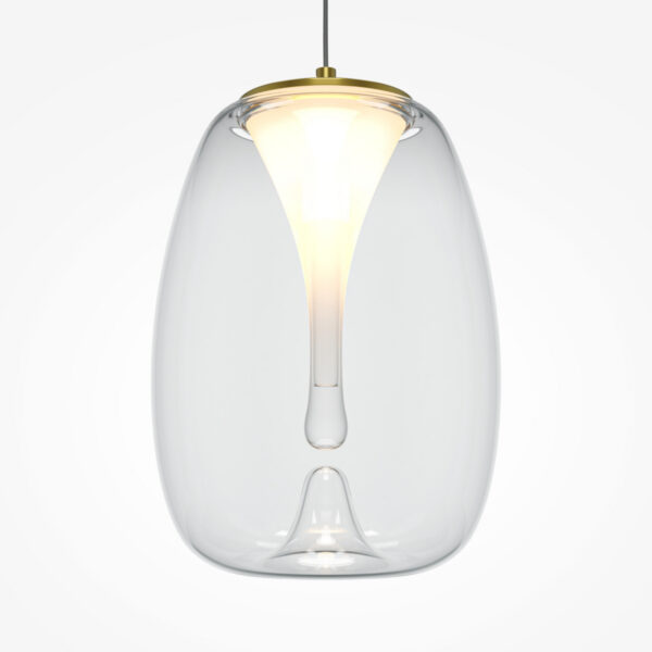 Suspension Splash base en métal avec abat-jour en double verre laconique au design contemporain par Maytoni