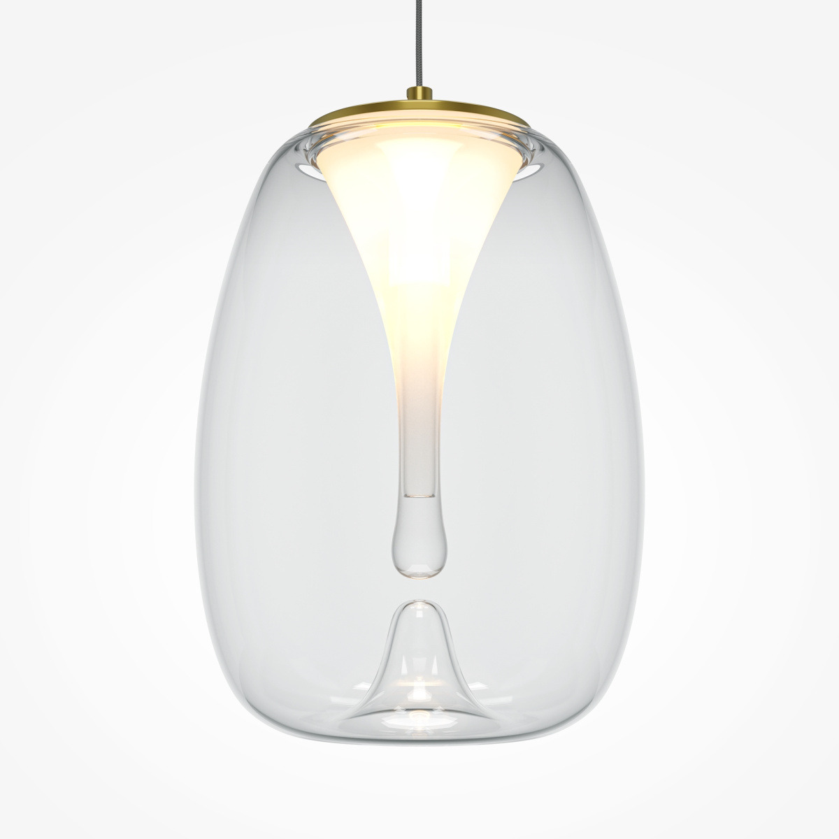 Suspension Splash base en métal avec abat-jour en double verre laconique au design contemporain par Maytoni