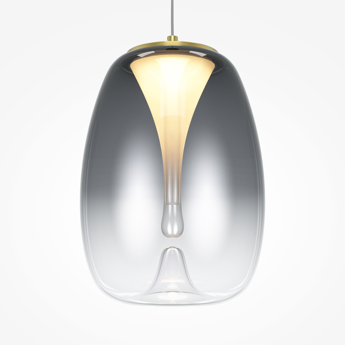 Suspension Splash base en métal avec abat-jour en double verre laconique au design contemporain par Maytoni Suspension Splash base en métal avec abat-jour en double verre laconique au design contemporain par Maytoni