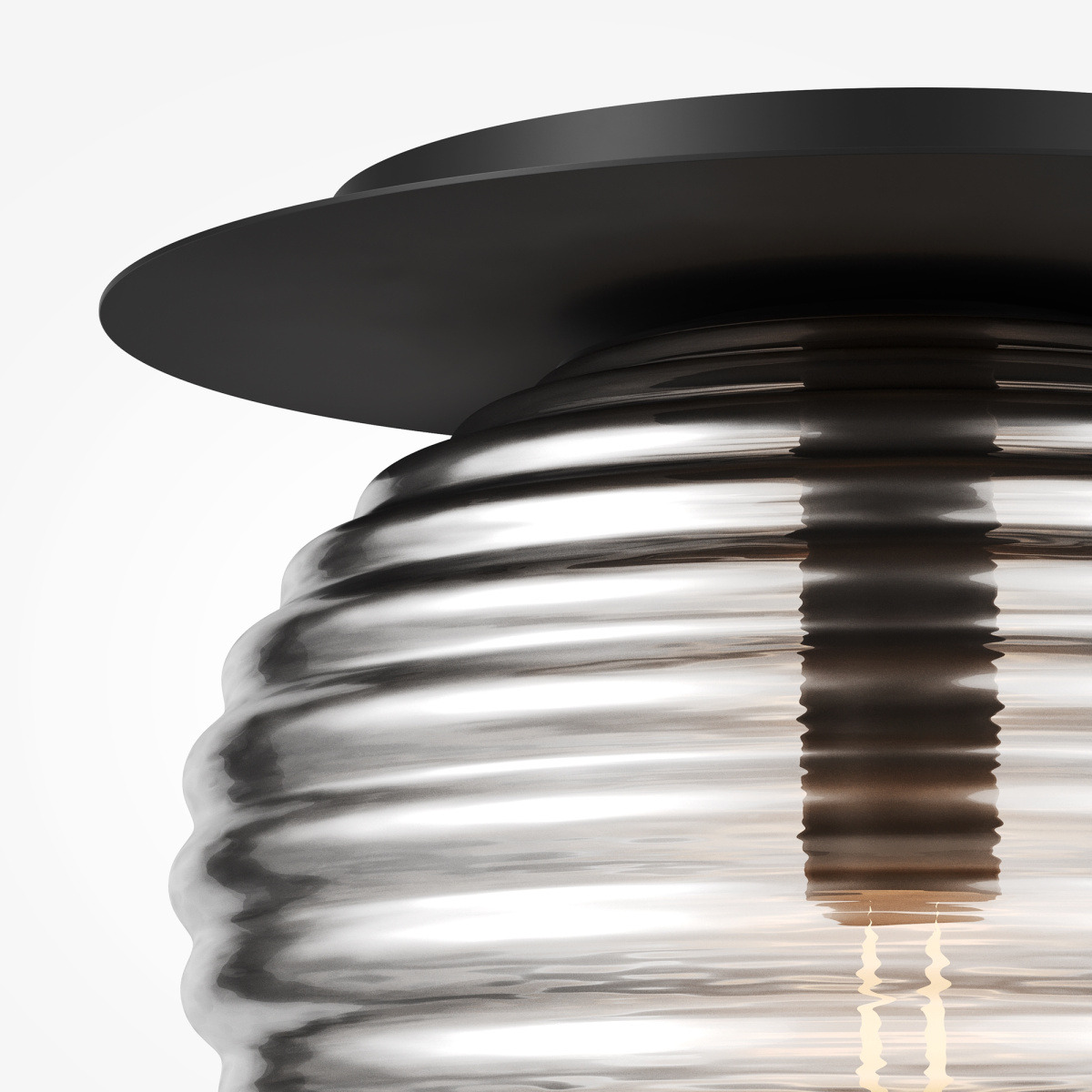 Plafonnier Reels  avec base en métal et diffuseur en verre ronds au design contemporain par Maytoni