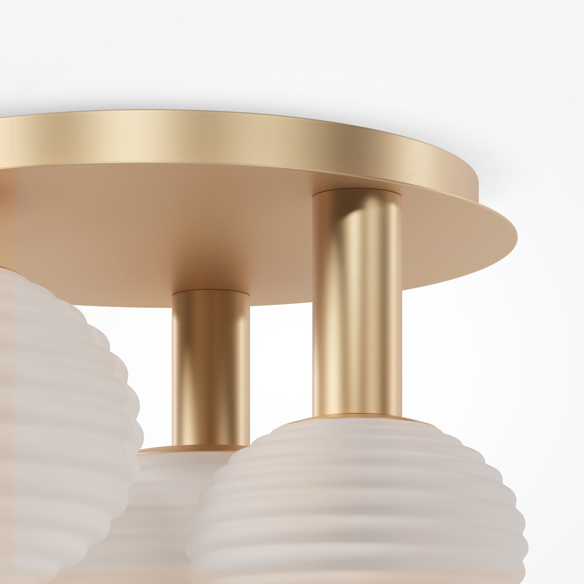 Plafonnier Reels avec base en métal et diffuseur en verre ronds au design contemporain par Maytoni Plafonnier Reels avec base en métal et diffuseur en verre ronds au design contemporain par Maytoni