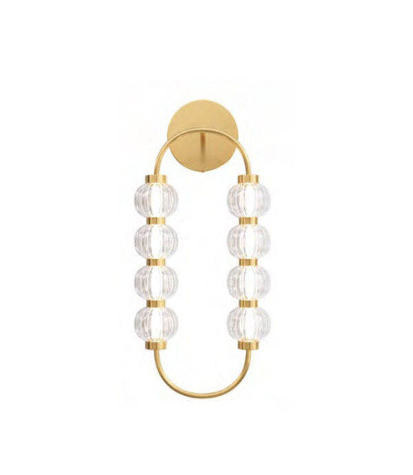 Applique Amulet avec armature en métal doré et diffuseur en verre coulé gaufré au design contemporain par Maytoni