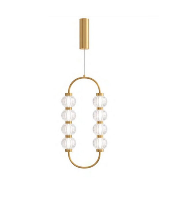 Suspension Amulet avec armature en métal doré et diffuseur en verre coulé gaufré au design contemporain par Maytoni