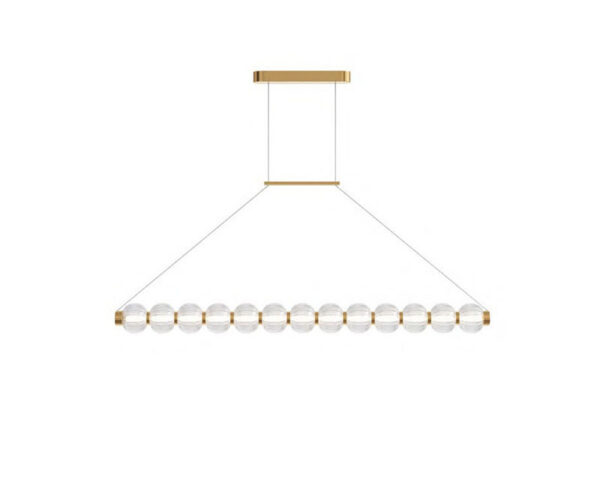 Suspension Amulet Linéaire avec armature en métal doré et diffuseur en verre coulé gaufré au design contemporain par Maytoni