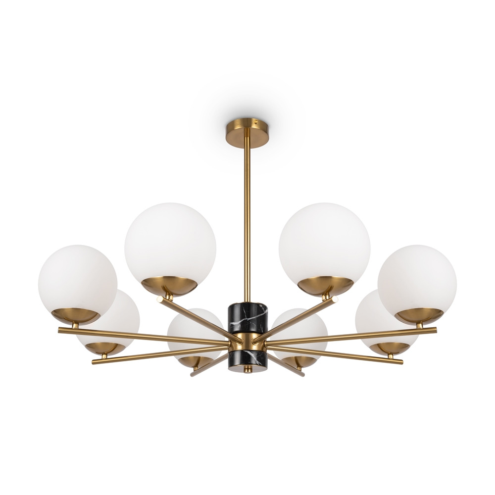 Suspension Marble avec base en métal et diffuseur en verre opaque au design contemporain par Maytoni