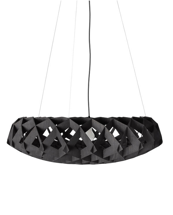 Suspension Signature Ronde avec base en métal et abat-jour en contreplaqué de bouleau au design contemporain par Pilke Lights Suspension Signature Ronde avec base en métal et abat-jour en contreplaqué de bouleau au design contemporain par Pilke Lights