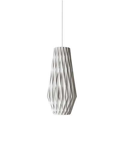 Suspension Signature élancée en métal et abat-jour en contreplaqué de bouleau au design contemporain par Pilke Lights