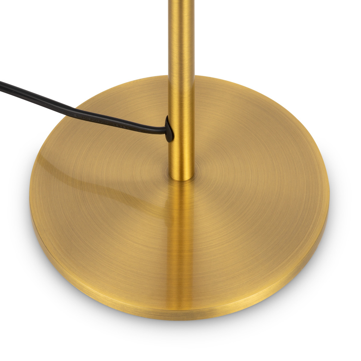 Lampe à poser Rueca avec base en métal plat rond et abat-jour en verre au design contemporain par Maytoni