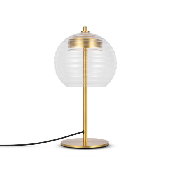 Lampe à poser Rueca avec base en métal plat et abat-jour en verre au design contemporain par Maytoni