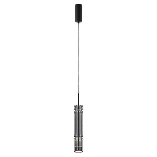 Suspension Ordo base en métal avec diffuseur en verre cylindrique avec un motif en relief au design contemporain par Maytoni