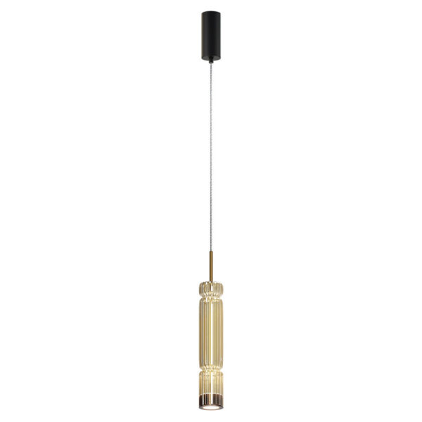 Suspension Ordo base en métal avec diffuseur en verre cylindrique avec un motif en relief au design contemporain par Maytoni