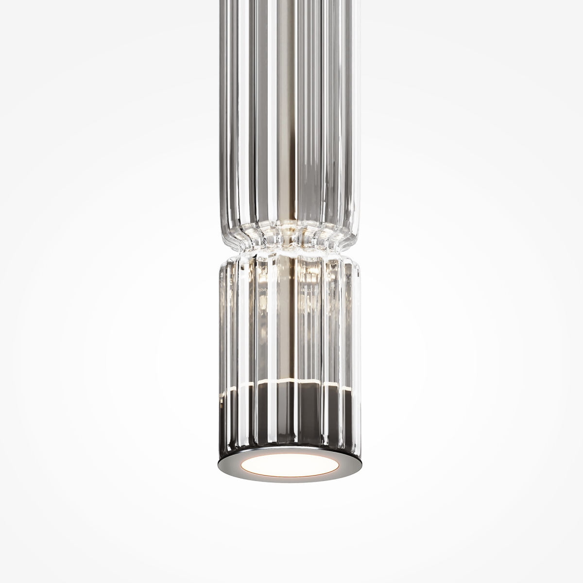 Suspension Ordo base en métal avec diffuseur en verre cylindrique avec un motif en relief au design contemporain par Maytoni Suspension Ordo base en métal avec diffuseur en verre cylindrique avec un motif en relief au design contemporain par Maytoni