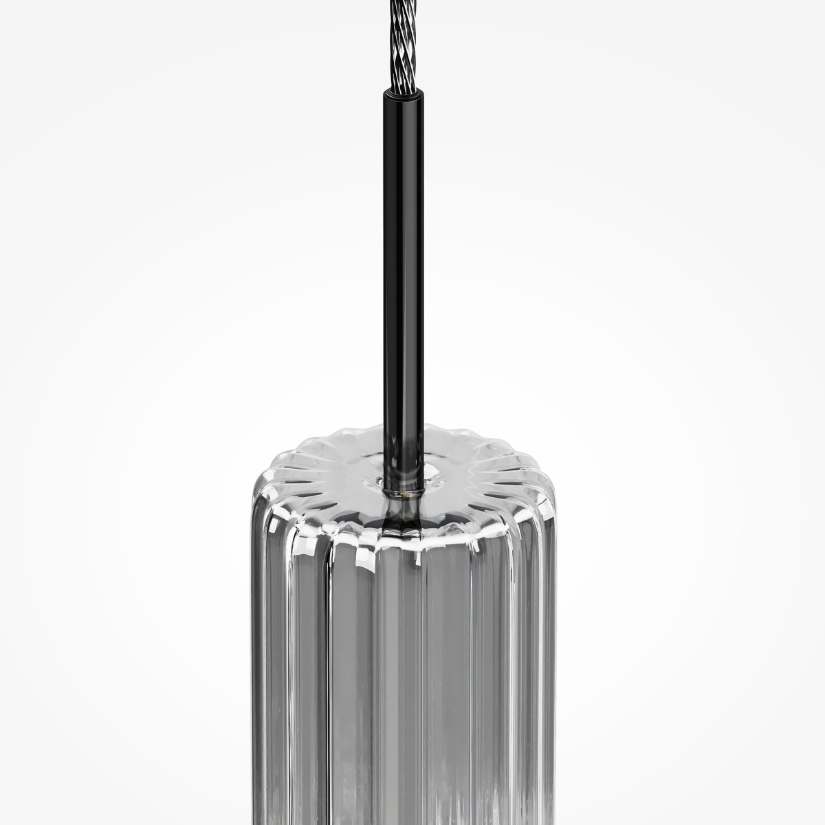 Suspension Ordo base en métal avec diffuseur en verre cylindrique avec un motif en relief au design contemporain par Maytoni Suspension Ordo base en métal avec diffuseur en verre cylindrique avec un motif en relief au design contemporain par Maytoni