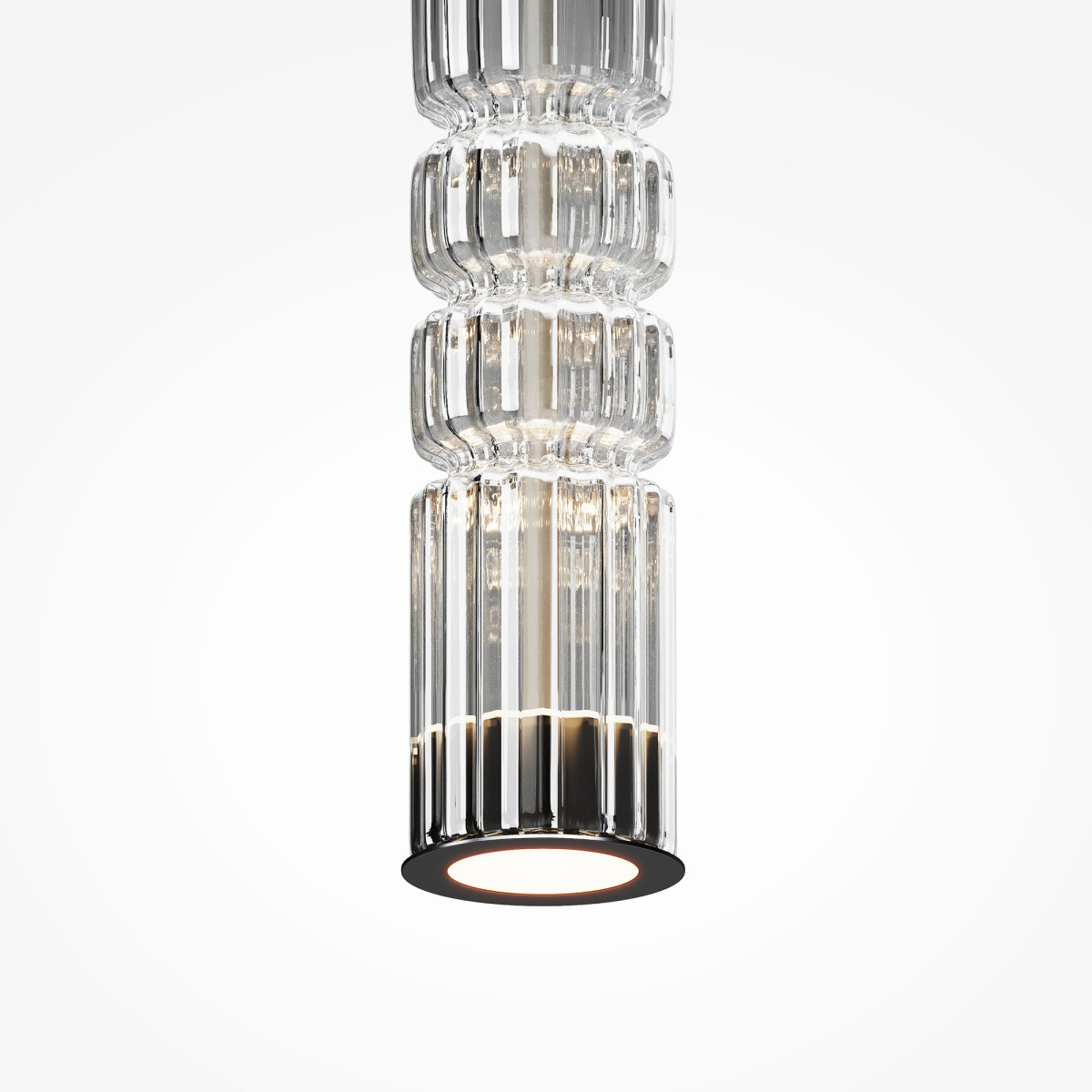 Suspension Ordo base en métal avec diffuseur en verre cylindrique avec un motif en relief au design contemporain par Maytoni Suspension Ordo base en métal avec diffuseur en verre cylindrique avec un motif en relief au design contemporain par Maytoni