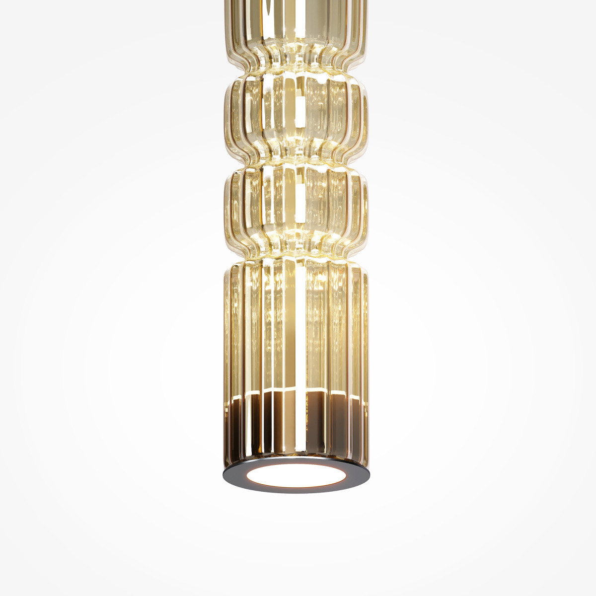 Suspension Ordo base en métal avec diffuseur en verre cylindrique avec un motif en relief au design contemporain par Maytoni Suspension Ordo base en métal avec diffuseur en verre cylindrique avec un motif en relief au design contemporain par Maytoni