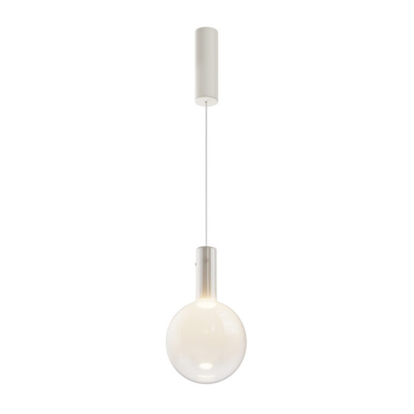Suspension Nebula à base cylindrique allongée en métal et abat-jour en verre soufflé au design contemporain par Maytoni
