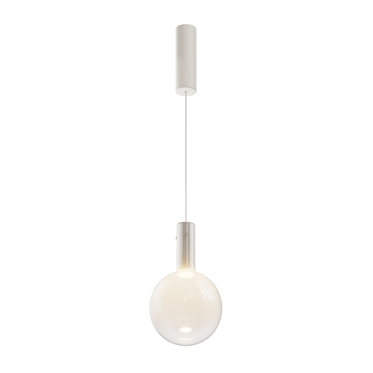 Suspension Nebula à base cylindrique allongée en métal et abat-jour en verre soufflé au design contemporain par Maytoni