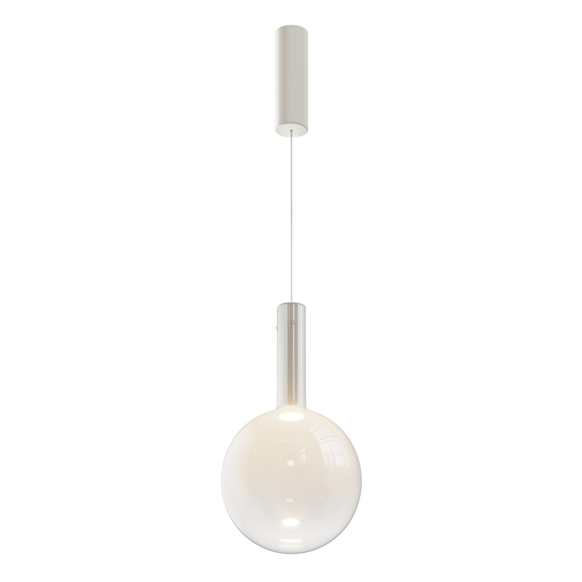 Suspension Nebula à base cylindrique allongée en métal et abat-jour en verre soufflé au design contemporain par Maytoni Suspension Nebula à base cylindrique allongée en métal et abat-jour en verre soufflé au design contemporain par Maytoni
