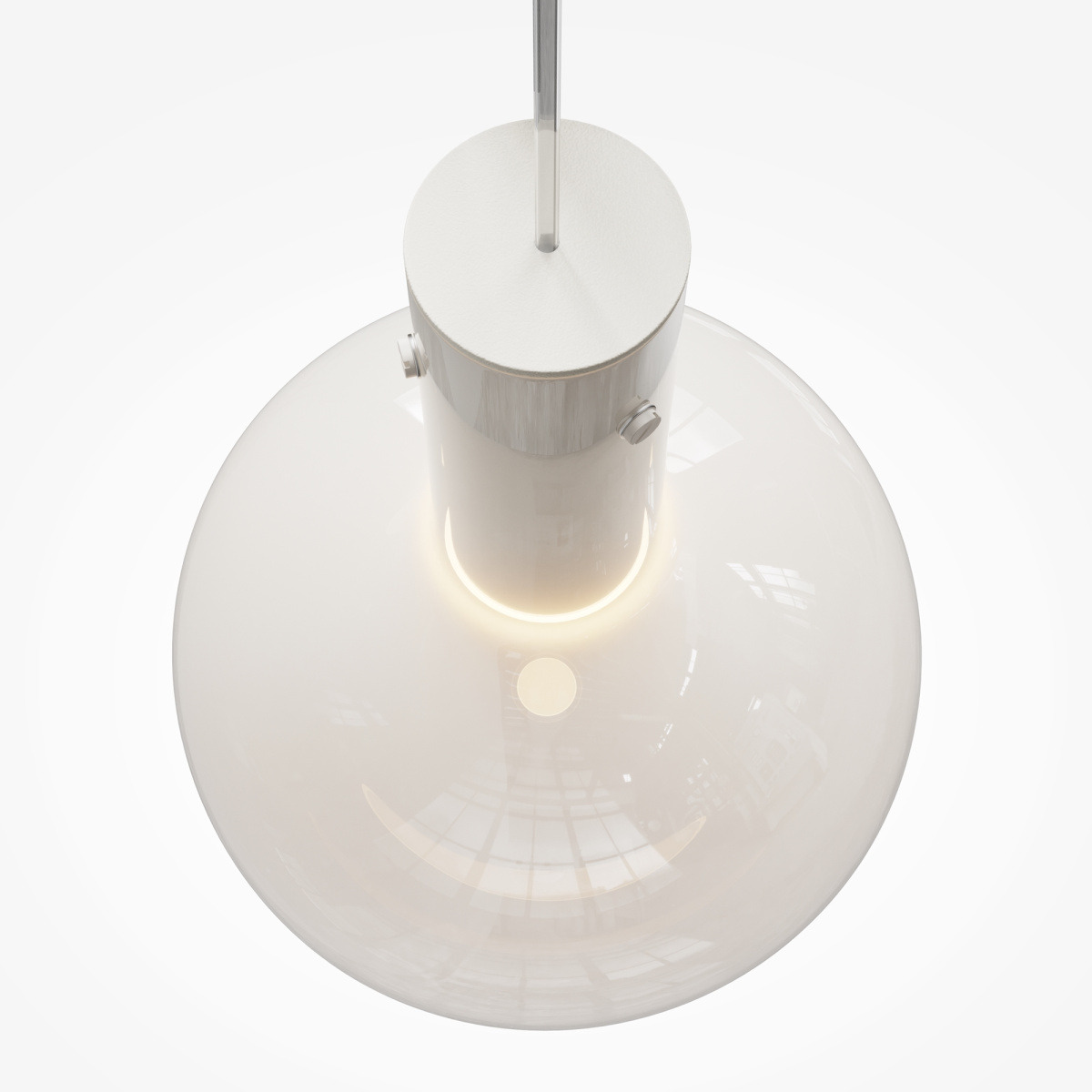 Suspension Nebula à base cylindrique allongée en métal et abat-jour en verre soufflé au design contemporain par Maytoni Suspension Nebula à base cylindrique allongée en métal et abat-jour en verre soufflé au design contemporain par Maytoni