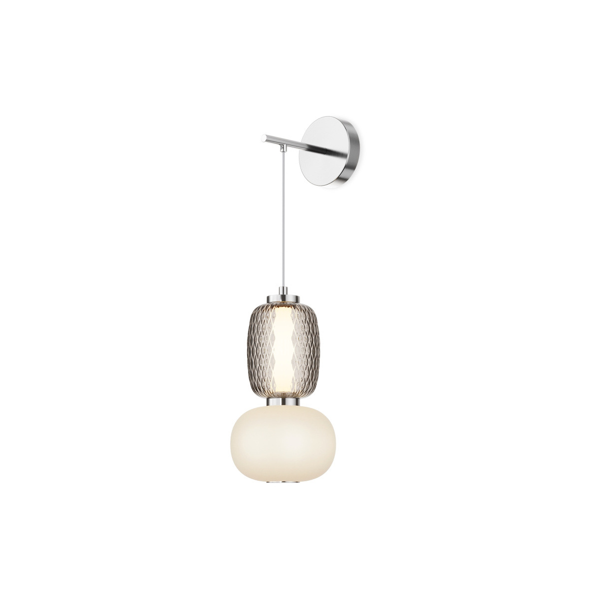 Applique Pattern armature en métal avec diffuseur en verre blanc transparent au design contemporain par Maytoni
