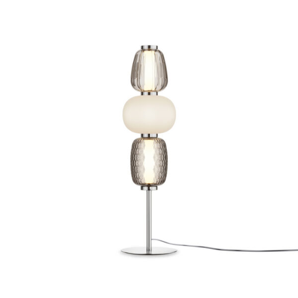 Lampe à poser Pattern armature en métal avec diffuseur en verre blanc transparent au design contemporain par Maytoni