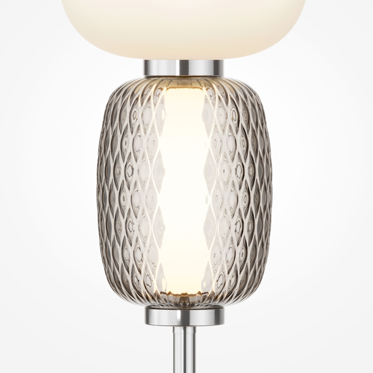 Lampe à poser Pattern armature en métal avec diffuseur en verre blanc transparent au design contemporain par Maytoni Lampe à poser Pattern armature en métal avec diffuseur en verre blanc transparent au design contemporain par Maytoni