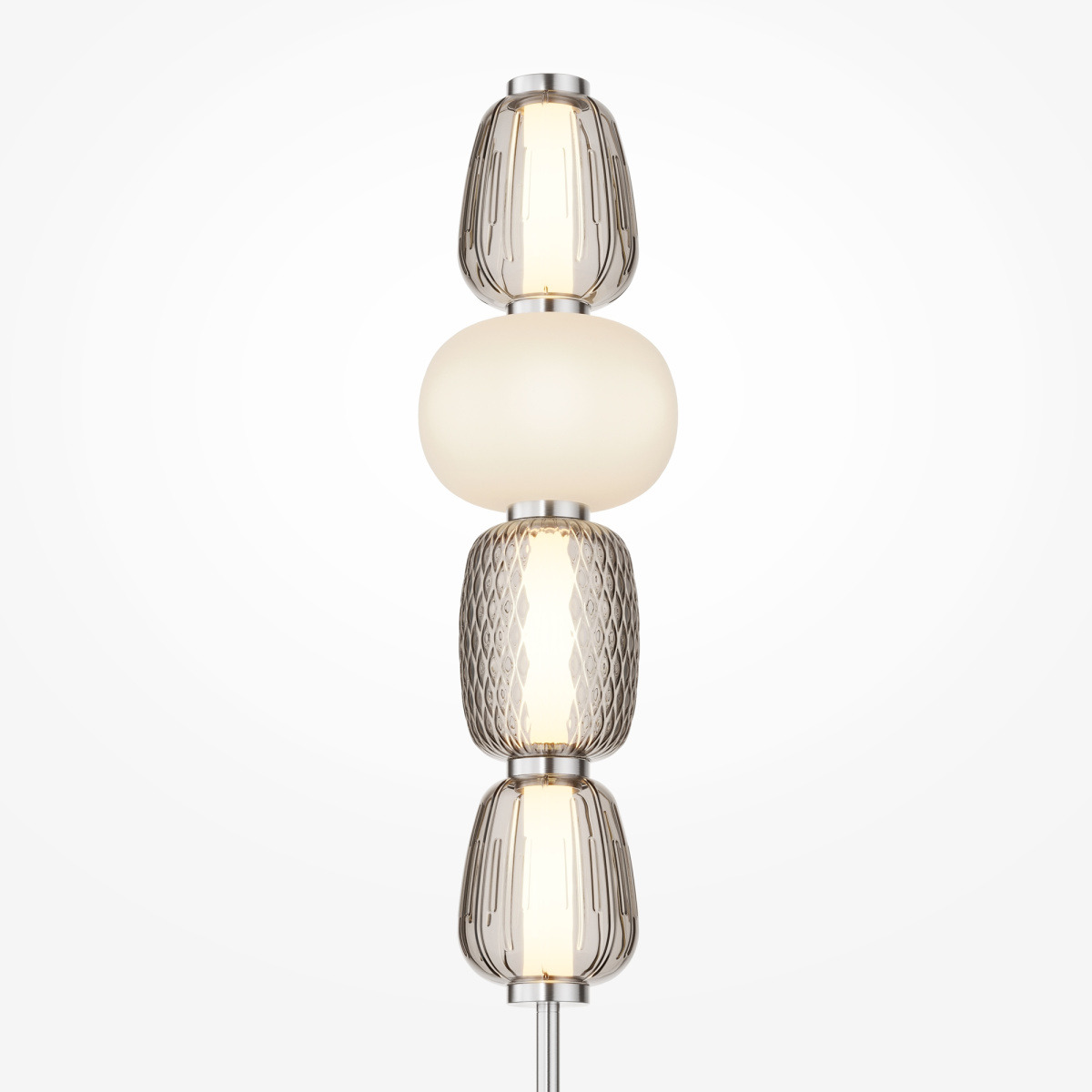 Lampadaire Pattern armature en métal avec diffuseur en verre blanc transparent au design contemporain par Maytoni