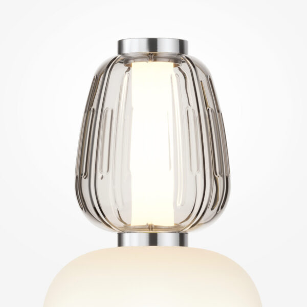 Lampadaire Pattern armature en métal avec diffuseur en verre blanc transparent au design contemporain par Maytoni
