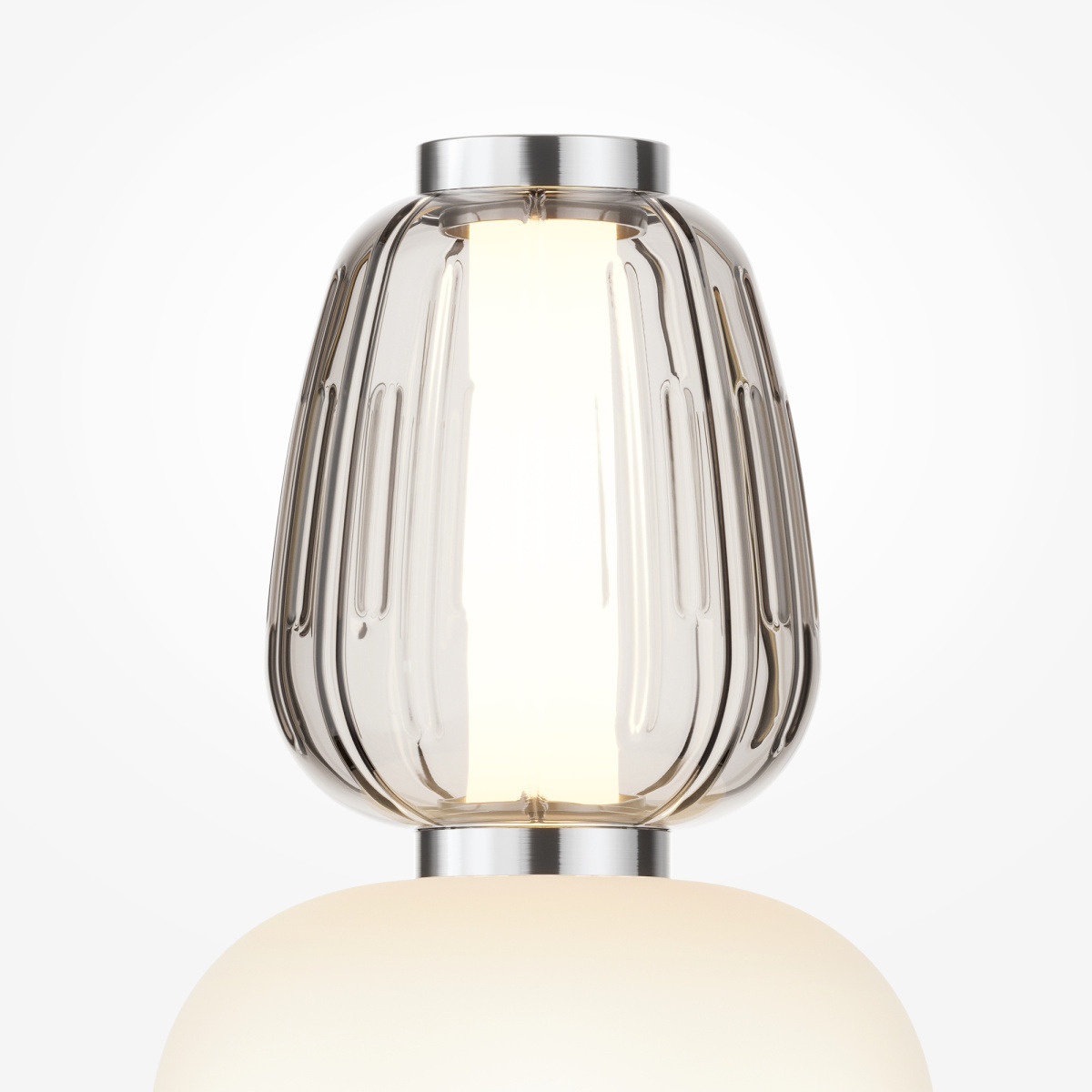 Lampadaire Pattern armature en métal avec diffuseur en verre blanc transparent au design contemporain par Maytoni