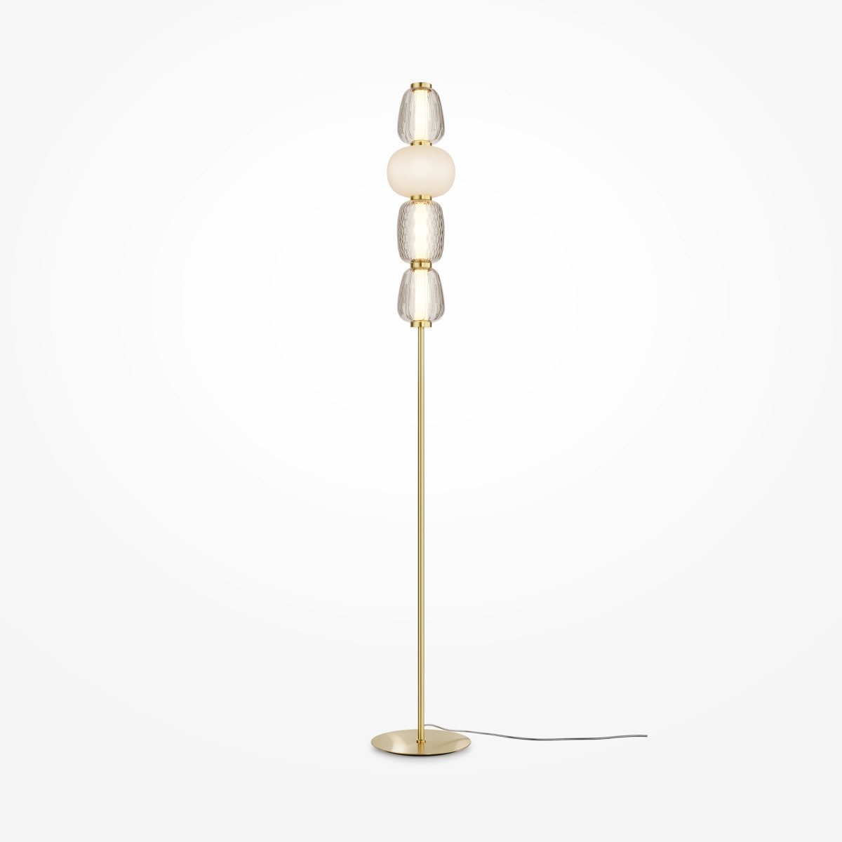 Lampadaire Pattern armature en métal avec diffuseur en verre blanc transparent au design contemporain par Maytoni