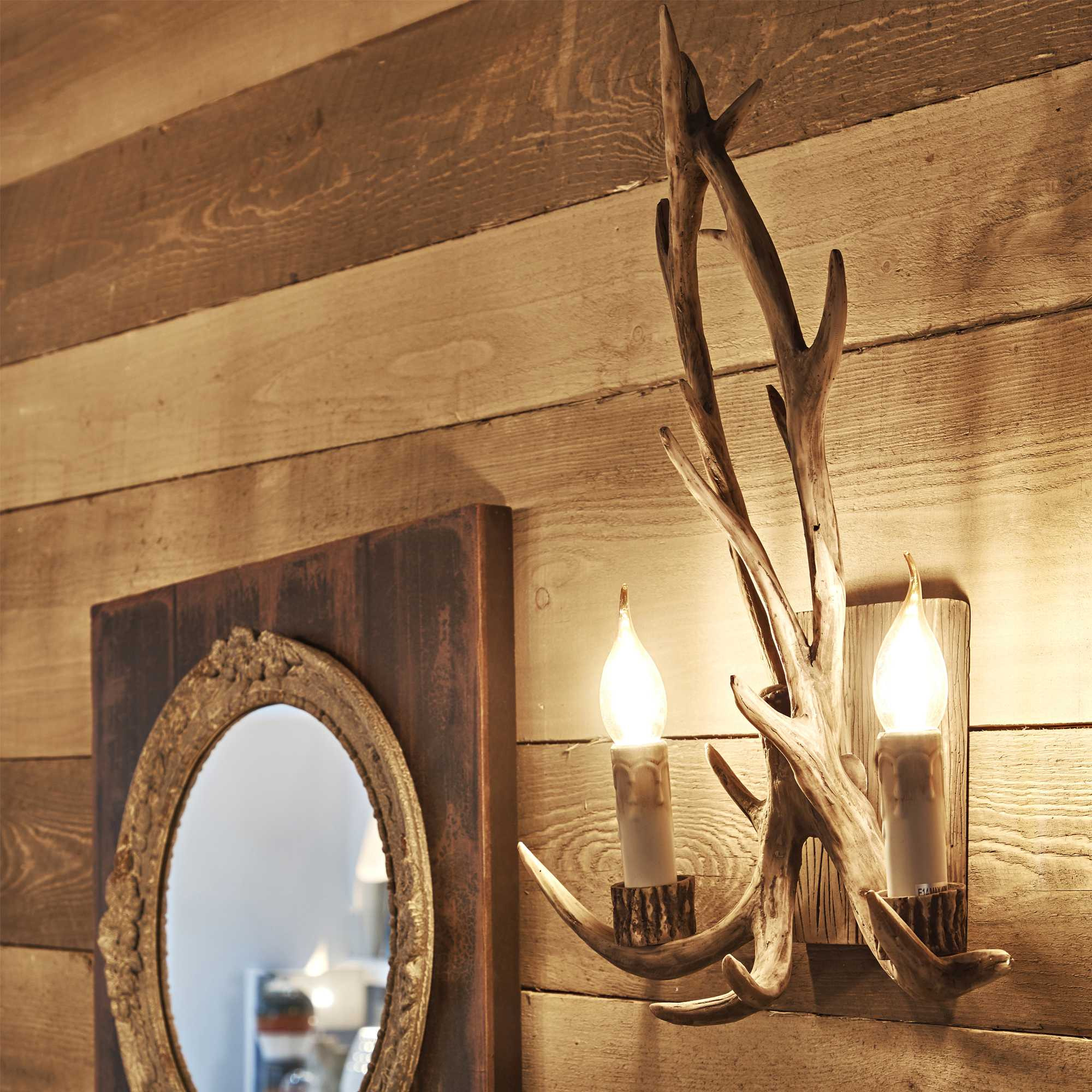 Applique Chalet luxe montage en métal et résine au design nature - Ideal Lux Applique Chalet luxe montage en métal et résine au design nature - Ideal Lux