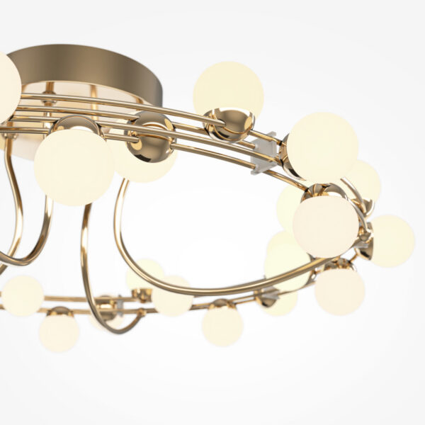 Plafonnier Tessara base en métal avec de diffuseurs sphériques en plastique blanc au design contemporain par Maytoni