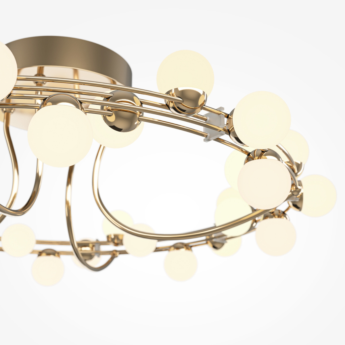 Plafonnier Tessara base en métal avec de diffuseurs sphériques en plastique blanc au design contemporain par Maytoni