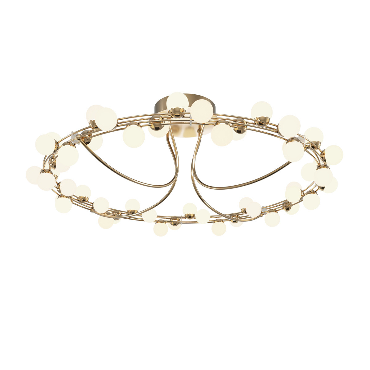 Plafonnier Tessara base en métal avec de diffuseurs sphériques en plastique blanc au design contemporain par Maytoni Plafonnier Tessara base en métal avec de diffuseurs sphériques en plastique blanc au design contemporain par Maytoni