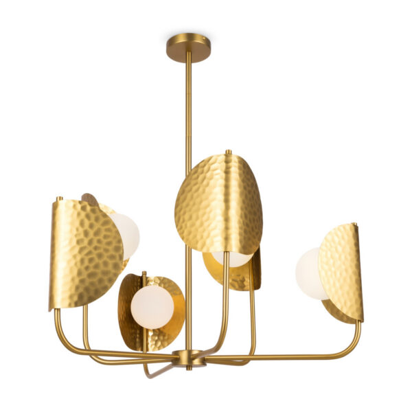 Suspension Tropic en métal avec abat-jour en verre blanc au design contemporain par Maytoni