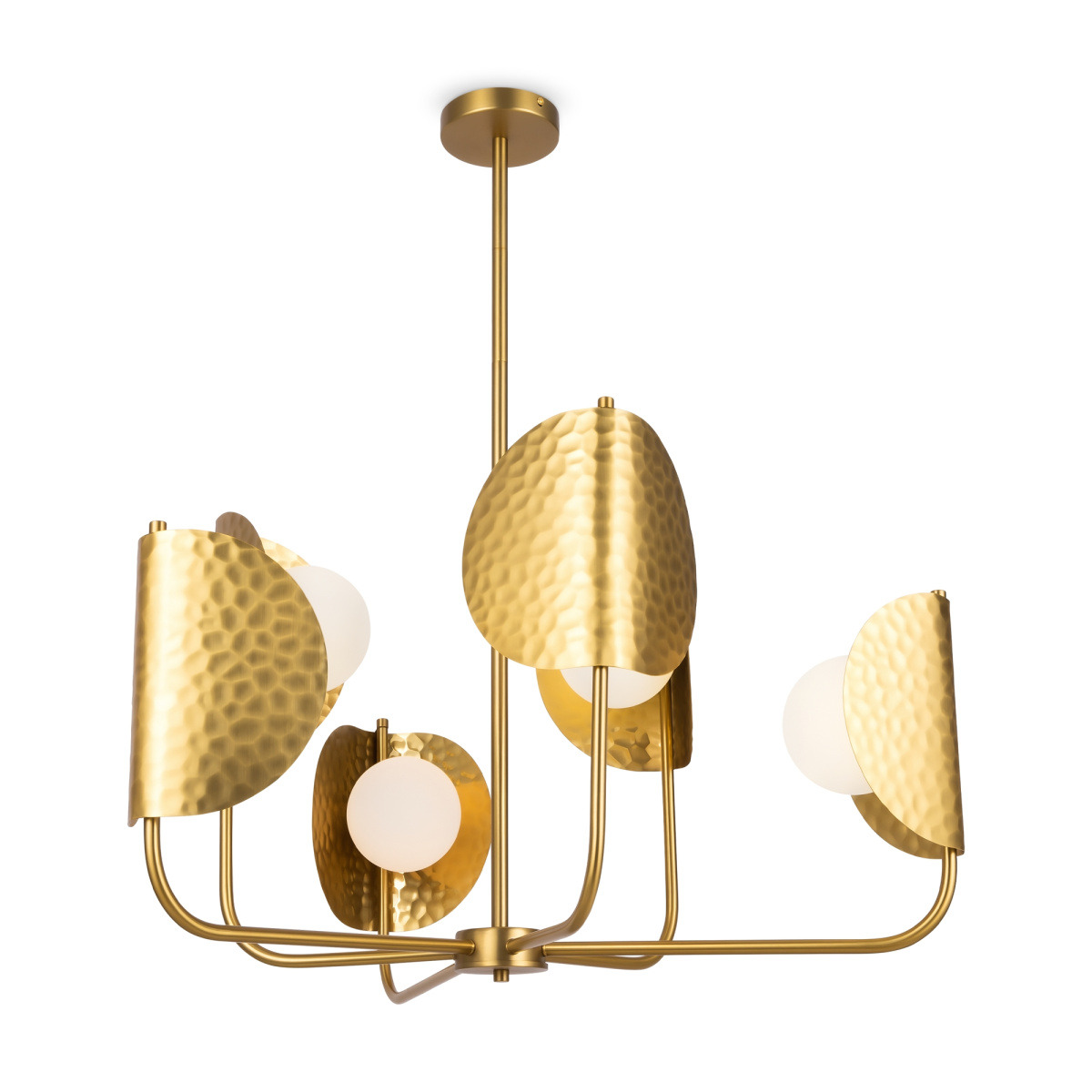 Suspension Tropic en métal avec abat-jour en verre blanc au design contemporain par Maytoni