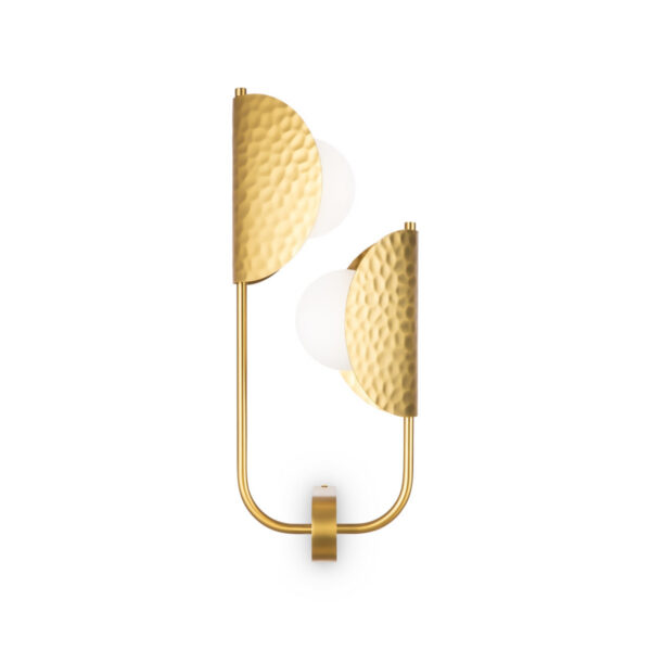 Applique Tropic avec armature en métal laiton et diffuseur en verre blanc au design contemporain par Maytoni