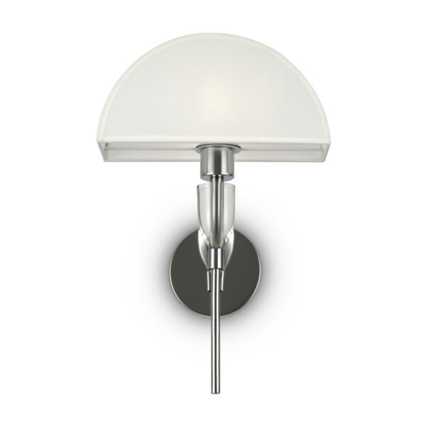 Applique Prima avec armature en métal et abat-jour en coton blanc au design contemporain par Maytoni