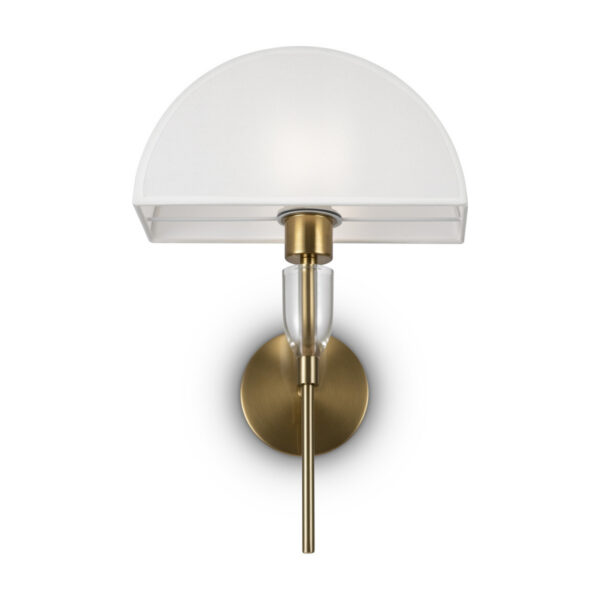 Applique Prima avec armature en métal et abat-jour en coton blanc au design contemporain par Maytoni