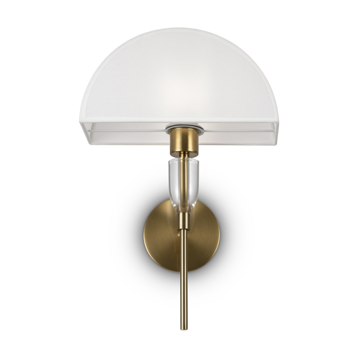 Applique Prima avec armature en métal et abat-jour en coton blanc au design contemporain par Maytoni