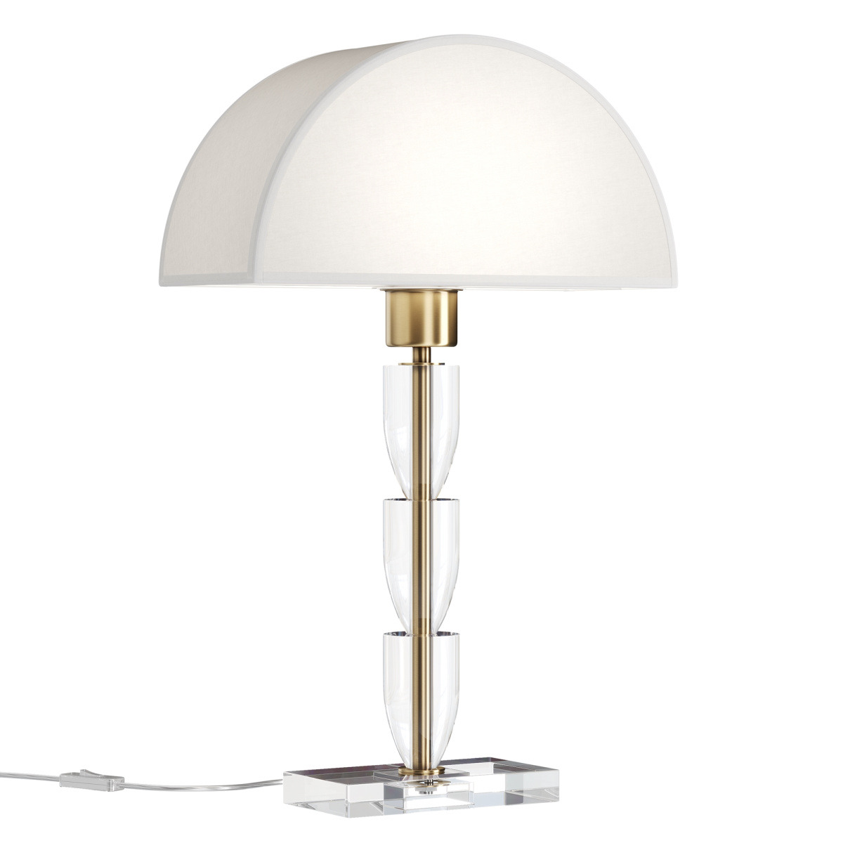 Lampe à poser Prima avec armature en métal et abat-jour en coton blanc au design contemporain par Maytoni