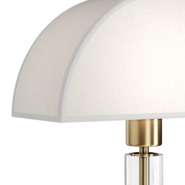 Lampe à poser Prima avec armature en métal et abat-jour en coton blanc au design contemporain par Maytoni