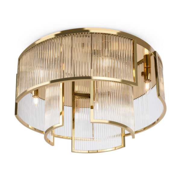 Plafonnier Frame avec base en métal et diffuseur en verre transparent en forme de tube au design contemporain par Maytoni